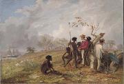 Thomas Baines Aborigines near the mouth of the Victoria River oil painting reproduction